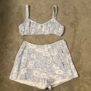 Sage Blue and White Floral Set